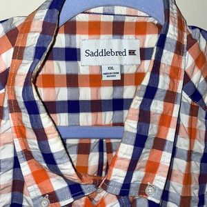 Never worn orange and white stripe saddlebredXXl long shirt sleeve